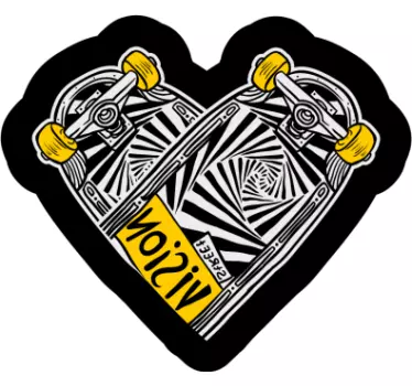 Adesivo sport estremo grafica skateboard a forma di cuore - TenStickers