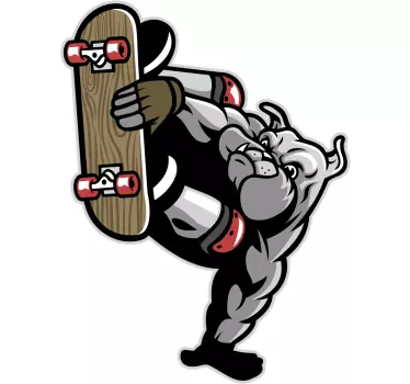 Adesivo sport estremo grafica di skateboard bulldog - TenStickers