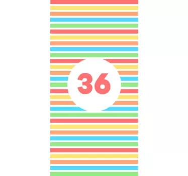 Adesivo contenitore etichetta con numeri colorati - TenStickers