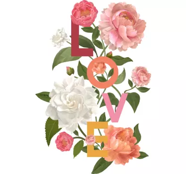 Adesivo amore creazione floreale d'amore - TenStickers