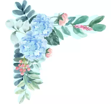 Adesivo decorativo accento floreale angolare - TenStickers