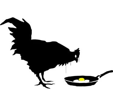 Adesivo arte Pollo e uova banky - TenStickers