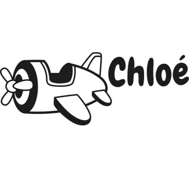 Adesivo per bambini nome personalizzato dell'aereo - TenStickers