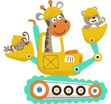 Adesivo per bambini giraffe con amici - TenStickers