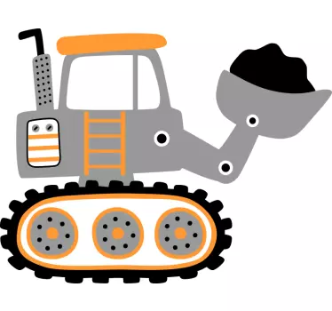 Adesivi animali per bambini design escavatore carino - TenStickers