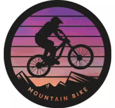 Adesivo sport estremo silhouette biker di montagna - TenStickers