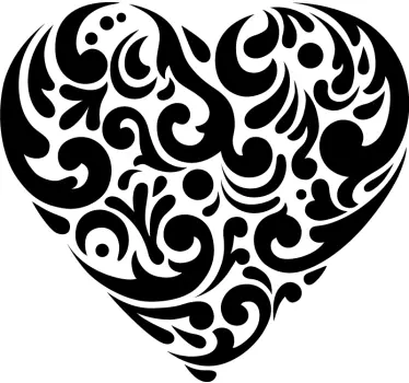 Adesivo decorativo a forma di cuore ornato - TenStickers