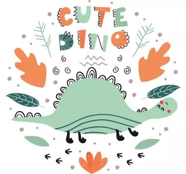 Adesivo per bambini design di un dinosauro carino - TenStickers