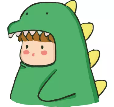 Adesivo per bambini bambino in costume da dinosauro - TenStickers