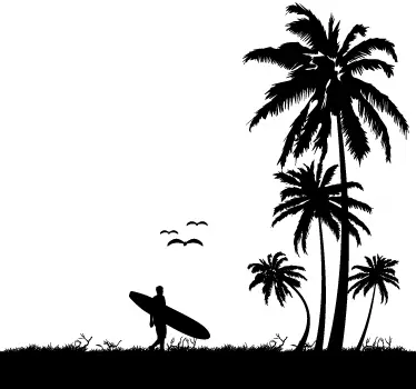 Sticker decorativo surf tropicale - TenStickers