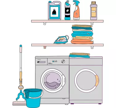 Adesivo per vetrina Prodotti di lavanderia - TenStickers