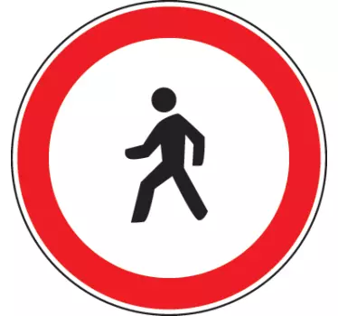 Sticker decorativo divieto pedoni - TenStickers