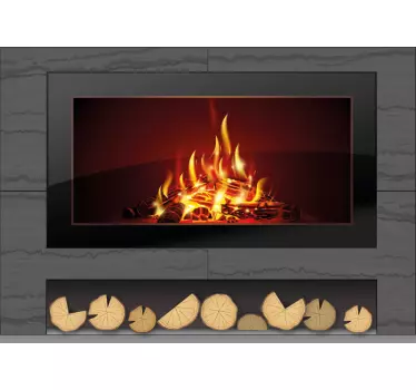 Adesivo decorativo fiamme di camino realistiche - TenStickers