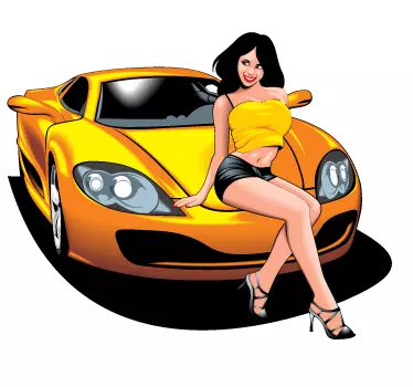 Adesivo murale bolide e pin-up 2 - TenStickers
