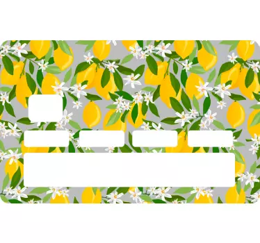 Adesivo carta di credito motivo floreale limone - TenStickers