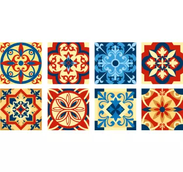 Adesivo decorativo disposizioni di piastrelle vivaci - TenStickers
