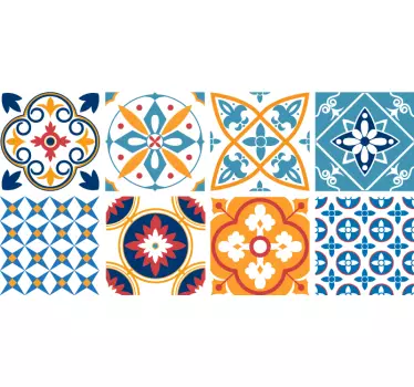 Adesivo decorativo motivi piastrellati vivaci - TenStickers