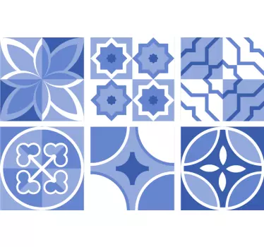 Adesivo decorativo motivi geometrici blu - TenStickers