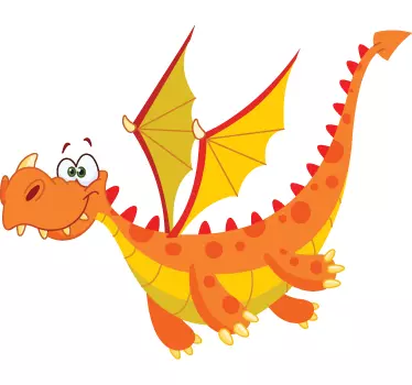 Adesivo bambini dragone alato arancione - TenStickers