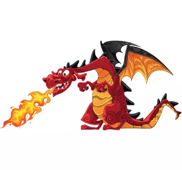 Adesivo bambini dragone sputafuoco - TenStickers