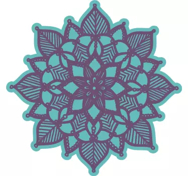 Adesivo murale soggiorno mandala floreale intricato - TenStickers