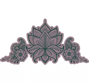 Adesivo testata letto mandala floreale - TenStickers