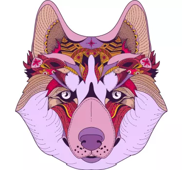 Adesivi animali per bambini illustrazione di lupo colorato - TenStickers