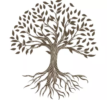 Sticker albero Albero della vita sfondo vintage - TenStickers