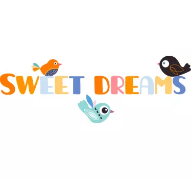 Adesivo testata letto frase notturna colorata - TenStickers