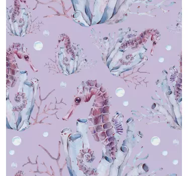 Adesivo per frigo motivo cavalluccio marino - TenStickers