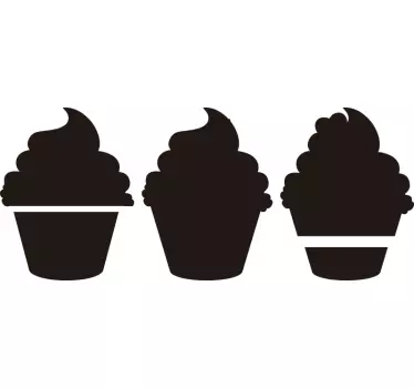 Adesivo per frigo silhouette di cupcake - TenStickers