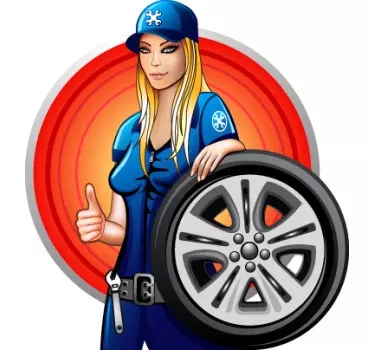 Sticker decorativo ragazza meccanico - TenStickers