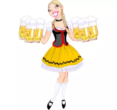 Sticker decorativo cameriera Oktoberfest - TenStickers