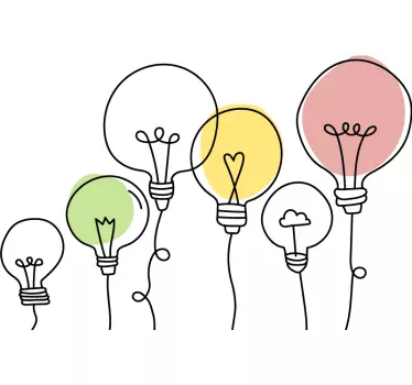 Adesivo decorativo lampadine colorate - TenStickers