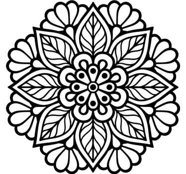 Adesivo decorativo elemento mandala botanico - TenStickers