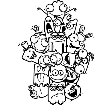 Adesivo bambini riunione mostri - TenStickers