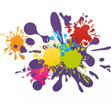 Adesivo astratto elementi di spruzzo colorati - TenStickers