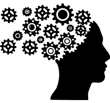Adesivo murale scienza concetto ingranaggi cervello - TenStickers