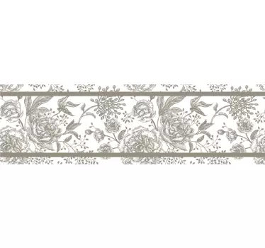 Adesivo decorativo bordo botanico elegante - TenStickers