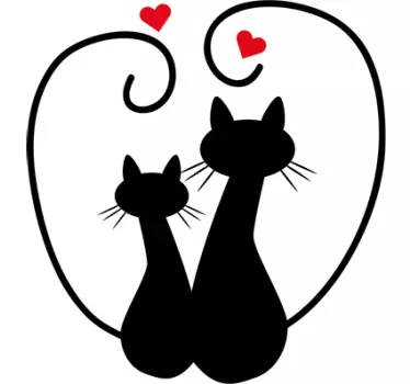 Adesivo murale Amore Gattini - TenStickers