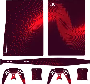 Adesivo ps5 onde di rosso - TenStickers