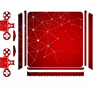 Adesivo ps4 motivo esagono rosso - TenStickers