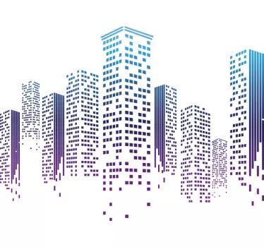 Adesivi animali per bambini skyline urbano moderno - TenStickers