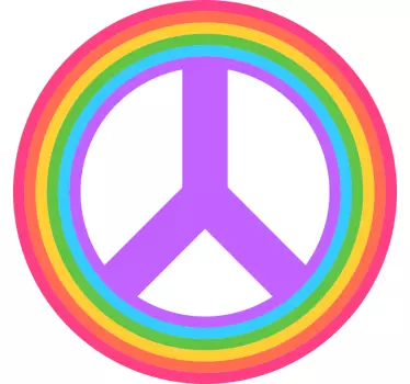 Adesivo auto Segno di pace arcobaleno - TenStickers