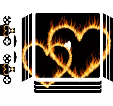 Adesivo ps4 design cuore infiammato - TenStickers