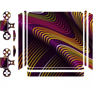Adesivo ps4 motivo onde vibranti - TenStickers