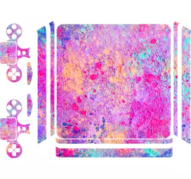 Adesivo ps4 involucro astratto colorato - TenStickers