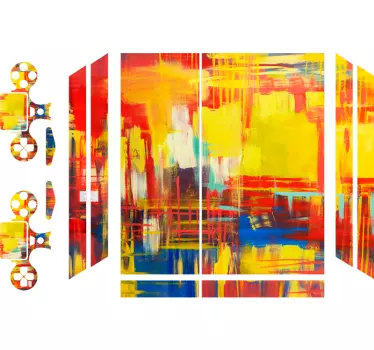 Adesivo ps4 esplosione di colori vivaci - TenStickers