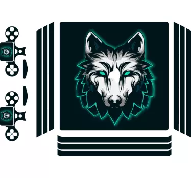 Adesivo ps4 design testa di lupo - TenStickers
