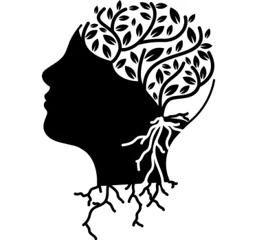 Adesivo murale scienza silhouette di cervello organico - TenStickers